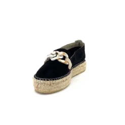 Ivoire0586a Ivoire D107807 Daim Noir*Femme Espadrilles