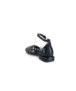 s.piero Ivoire E35.018 Cuir Noir*Femme Sandales