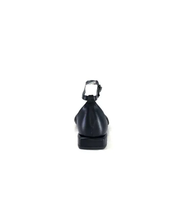 s.piero Ivoire E35.018 Cuir Noir*Femme Sandales