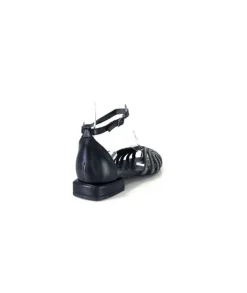 s.piero Ivoire E35.018 Cuir Noir*Femme Sandales