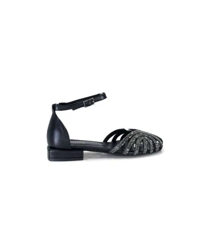 s.piero Ivoire E35.018 Cuir Noir*Femme Sandales