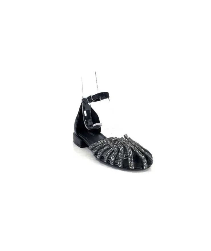 s.piero Ivoire E35.018 Cuir Noir*Femme Sandales