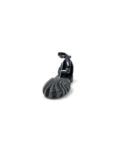 s.piero Ivoire E35.018 Cuir Noir*Femme Sandales
