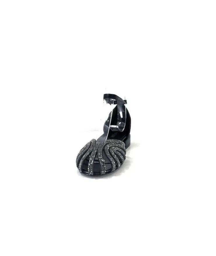 s.piero Ivoire E35.018 Cuir Noir*Femme Sandales