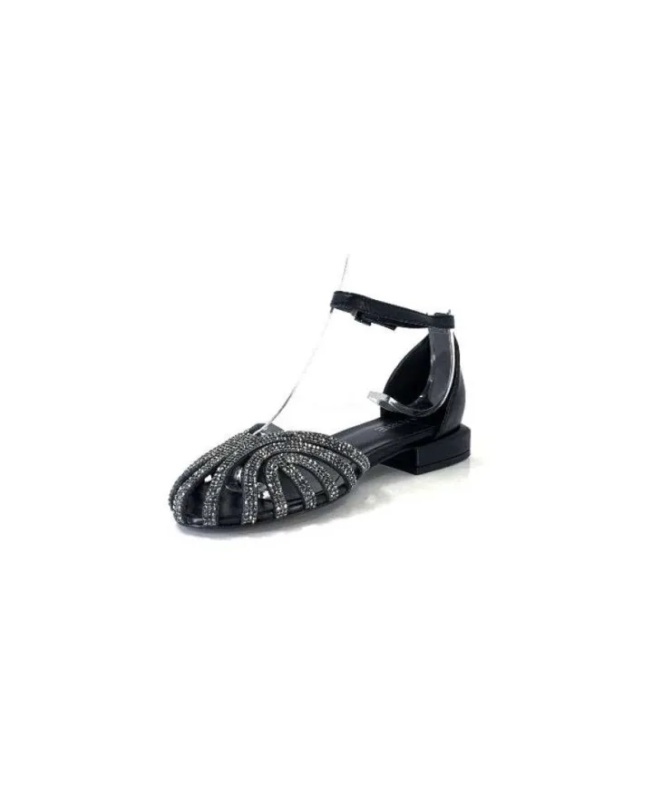 s.piero Ivoire E35.018 Cuir Noir*Femme Sandales