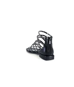 s.piero Ivoire E35.008 Cuir Noir Strass*Femme Sandales