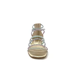 s.piero Ivoire E35.008 Cuir Or Strass Multi*Femme Sandales