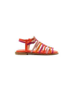 eliza Ivoire E10433 Cuir Orange Rose*Femme Sandales