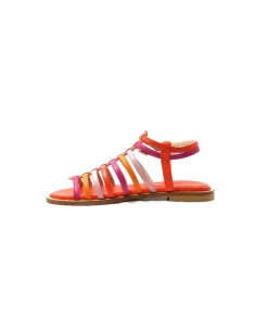 eliza Ivoire E10433 Cuir Orange Rose*Femme Sandales