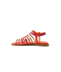 eliza Ivoire E10433 Cuir Orange Rose*Femme Sandales