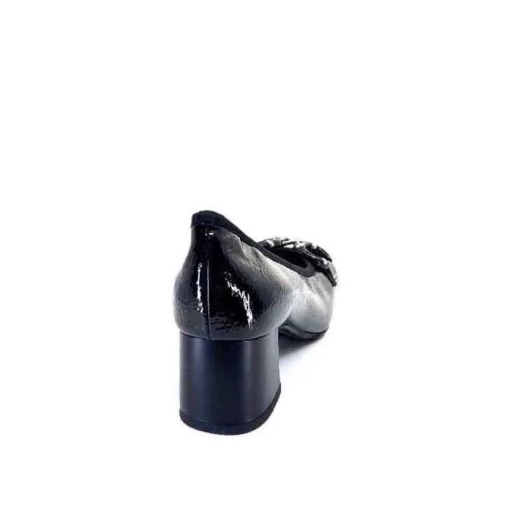 Ivoire0130a Ivoire 7E4906 Iv Cuir Vernis Noir*Femme Ballerines