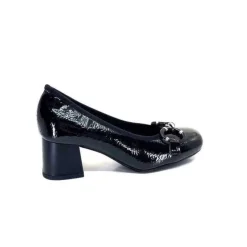 Ivoire0130a Ivoire 7E4906 Iv Cuir Vernis Noir*Femme Ballerines