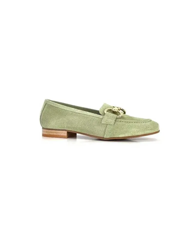 Ivoire0036a Ivoire Estar Daim Vert*Femme Mocassins
