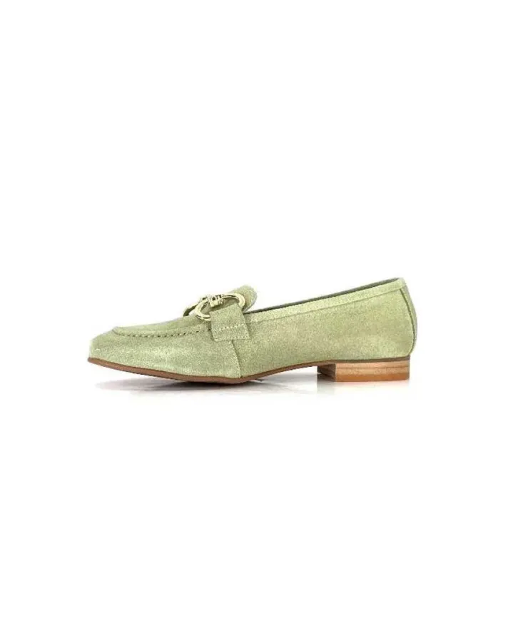 Ivoire0036a Ivoire Estar Daim Vert*Femme Mocassins