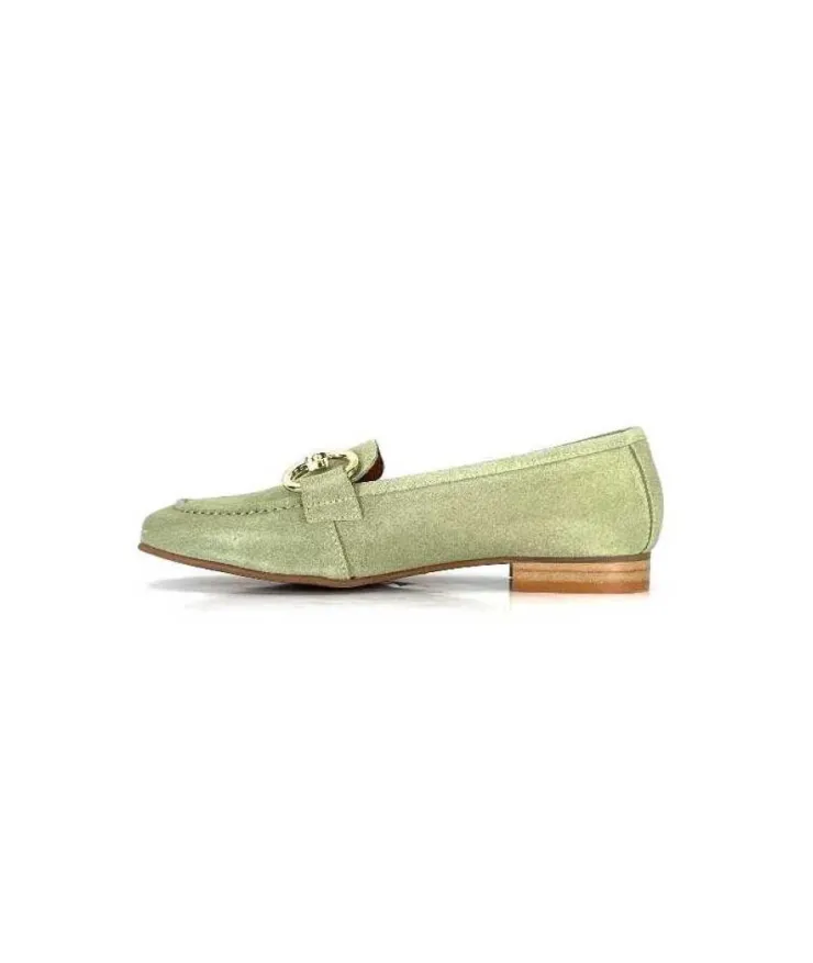 Ivoire0036a Ivoire Estar Daim Vert*Femme Mocassins