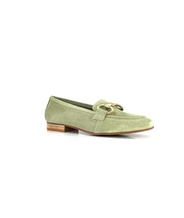 Ivoire0036a Ivoire Estar Daim Vert*Femme Mocassins