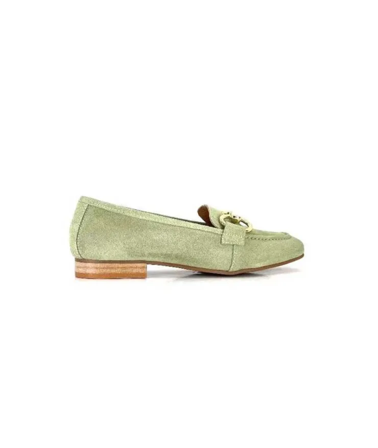 Ivoire0036a Ivoire Estar Daim Vert*Femme Mocassins