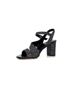 Ivoire0334 Ivoire F2215 Asia Textile Glitter Noir*Femme Sandales