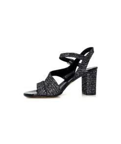 Ivoire0334 Ivoire F2215 Asia Textile Glitter Noir*Femme Sandales
