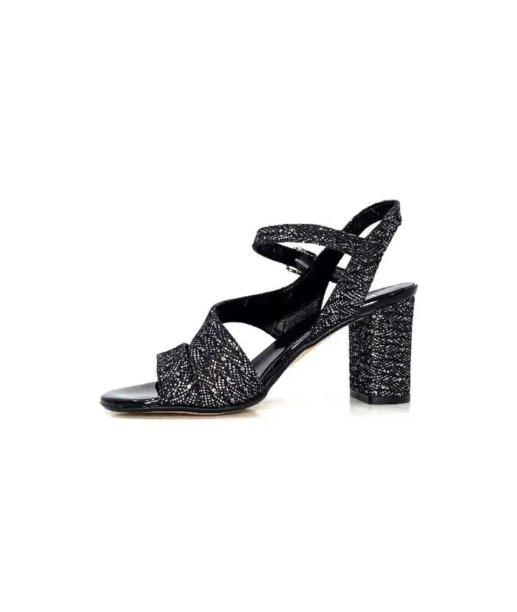 Ivoire0334 Ivoire F2215 Asia Textile Glitter Noir*Femme Sandales