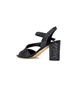 Ivoire0334 Ivoire F2215 Asia Textile Glitter Noir*Femme Sandales