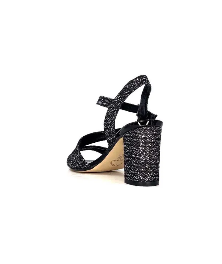 Ivoire0334 Ivoire F2215 Asia Textile Glitter Noir*Femme Sandales
