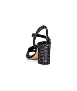 Ivoire0334 Ivoire F2215 Asia Textile Glitter Noir*Femme Sandales
