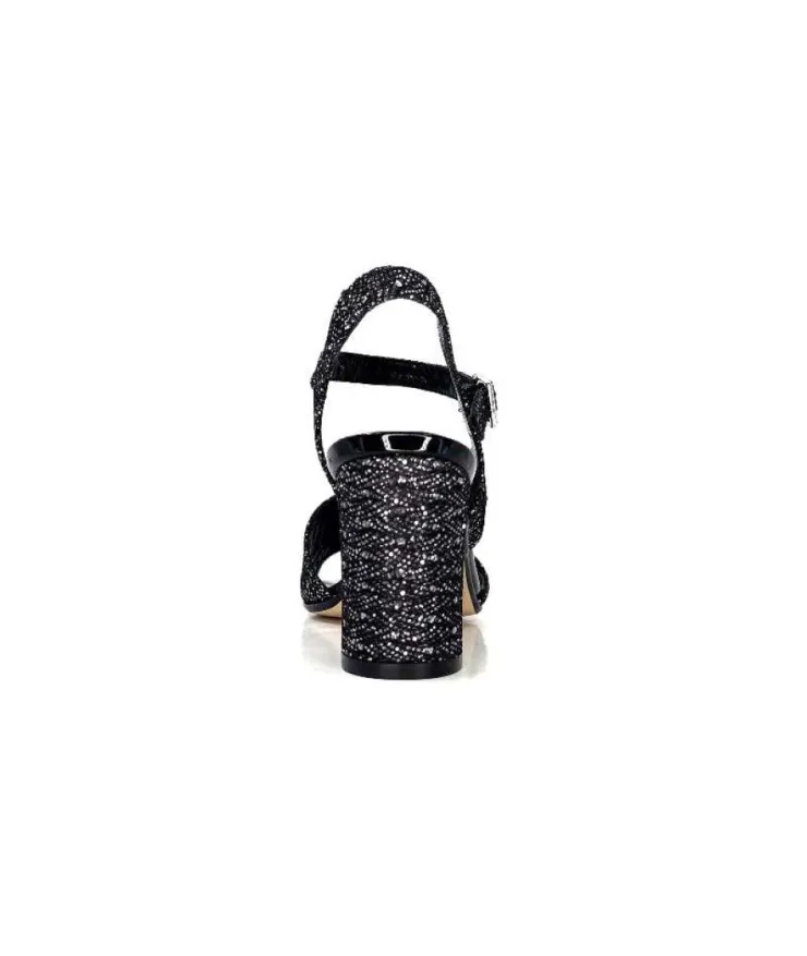 Ivoire0334 Ivoire F2215 Asia Textile Glitter Noir*Femme Sandales