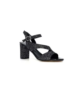 Ivoire0334 Ivoire F2215 Asia Textile Glitter Noir*Femme Sandales