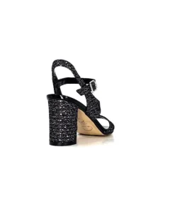 Ivoire0334 Ivoire F2215 Asia Textile Glitter Noir*Femme Sandales