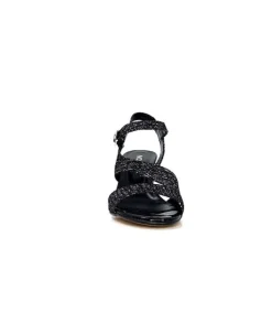 Ivoire0334 Ivoire F2215 Asia Textile Glitter Noir*Femme Sandales