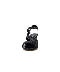 Ivoire0334 Ivoire F2215 Asia Textile Glitter Noir*Femme Sandales