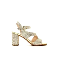 Ivoire0334 Ivoire F2215 Asia Textile Glitter Or*Femme Sandales