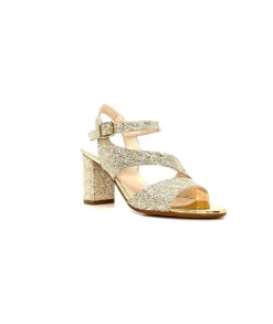 Ivoire0334 Ivoire F2215 Asia Textile Glitter Or*Femme Sandales
