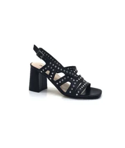 Ivoire0334 Ivoire F1844 Mare Cuir Noir*Femme Sandales