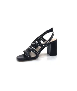 Ivoire0334 Ivoire F1844 Mare Cuir Noir*Femme Sandales
