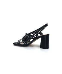 Ivoire0334 Ivoire F1844 Mare Cuir Noir*Femme Sandales