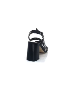 Ivoire0334 Ivoire F1844 Mare Cuir Noir*Femme Sandales