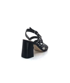 Ivoire0334 Ivoire F1844 Mare Cuir Noir*Femme Sandales