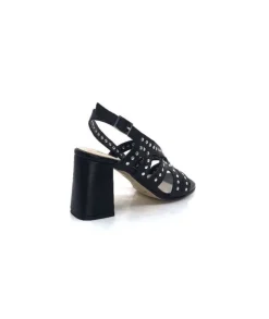 Ivoire0334 Ivoire F1844 Mare Cuir Noir*Femme Sandales