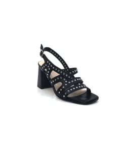 Ivoire0334 Ivoire F1844 Mare Cuir Noir*Femme Sandales