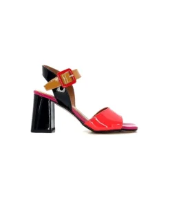 Ivoire0334 Ivoire F1136 Mare Cuir Vernis Multicolor*Femme Sandales