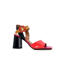 Ivoire0334 Ivoire F1136 Mare Cuir Vernis Multicolor*Femme Sandales