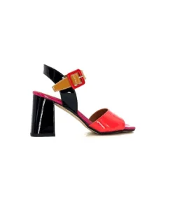 Ivoire0334 Ivoire F1136 Mare Cuir Vernis Multicolor*Femme Sandales