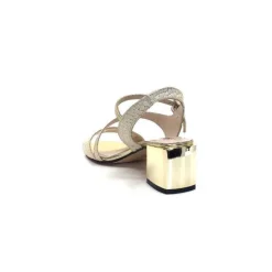 Ivoire0334 Ivoire F692 Sardegna Cuir Blanc & Or*Femme Sandales