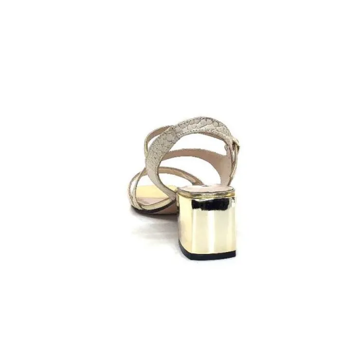 Ivoire0334 Ivoire F692 Sardegna Cuir Blanc & Or*Femme Sandales