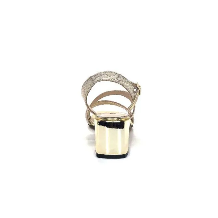 Ivoire0334 Ivoire F692 Sardegna Cuir Blanc & Or*Femme Sandales