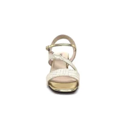 Ivoire0334 Ivoire F692 Sardegna Cuir Blanc & Or*Femme Sandales