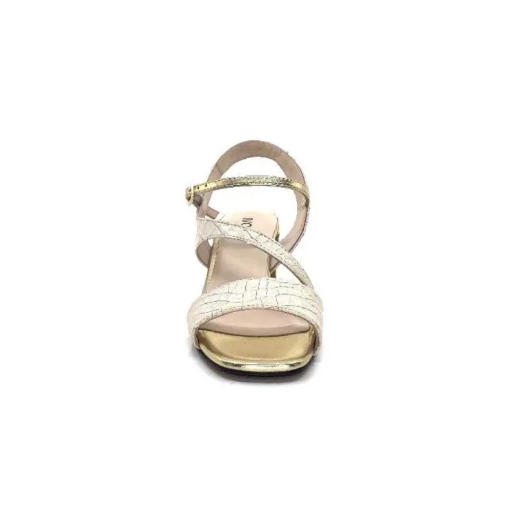 Ivoire0334 Ivoire F692 Sardegna Cuir Blanc & Or*Femme Sandales