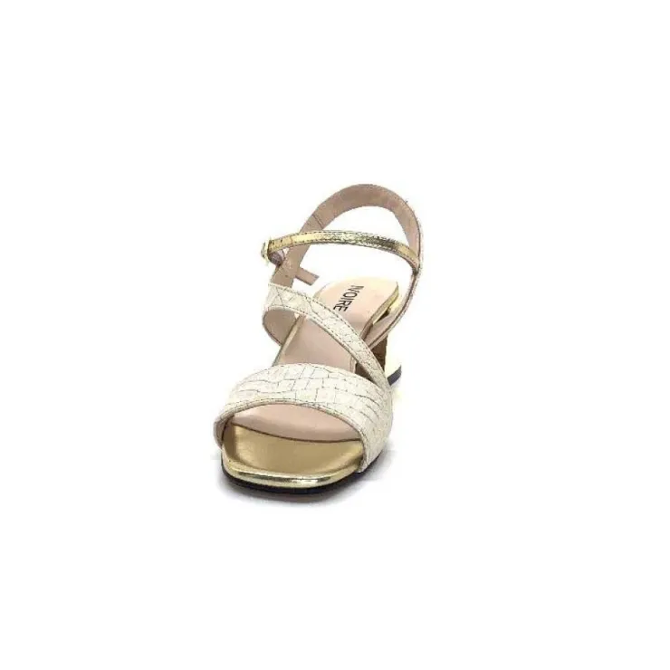 Ivoire0334 Ivoire F692 Sardegna Cuir Blanc & Or*Femme Sandales
